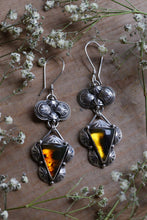Load image into Gallery viewer, Amber Art Deco Dangles