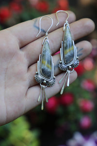 Bumblebee Jasper Fringe Earrings