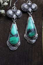 Load image into Gallery viewer, Emerald Rose dangles