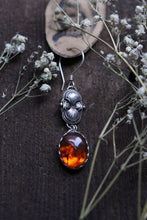 Load image into Gallery viewer, Amber stamped dangles