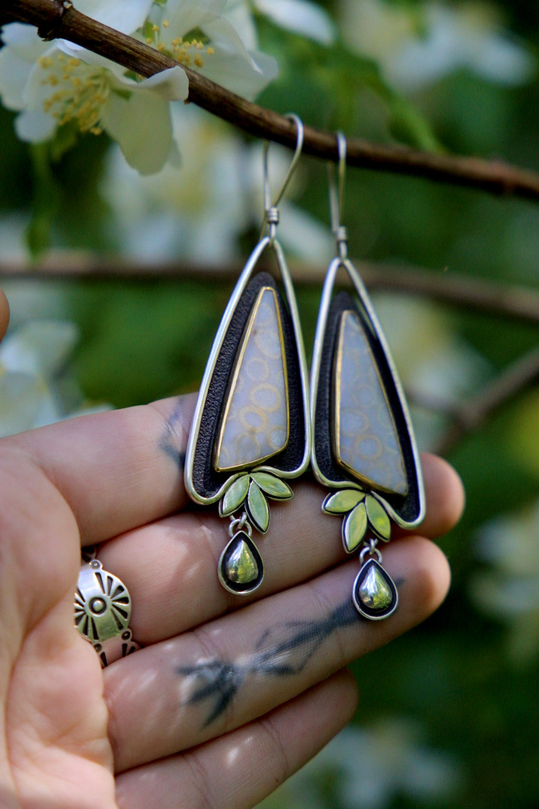 Coral Floral Earrings