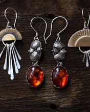 Load image into Gallery viewer, Amber stamped dangles