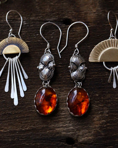 Amber stamped dangles
