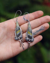 Load image into Gallery viewer, Bumblebee Jasper Fringe Earrings