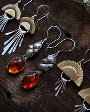 Load image into Gallery viewer, Amber stamped dangles