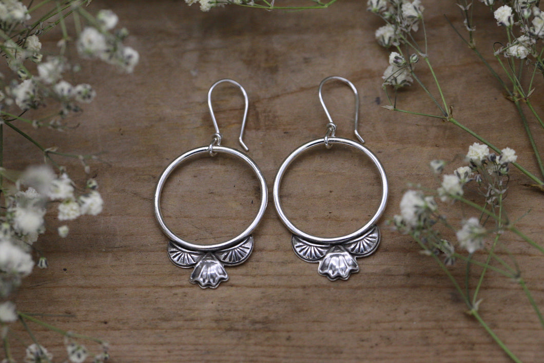 Silver Stamped Hoops MTO