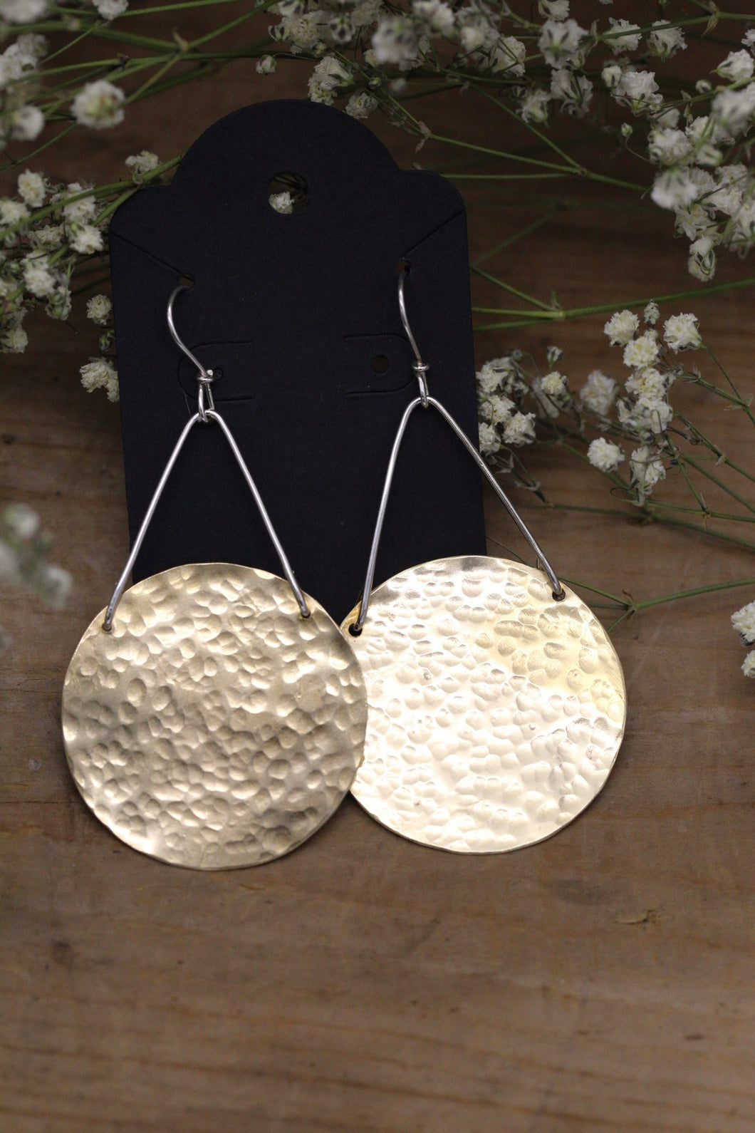 Brass Disc Earrings